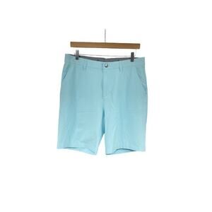 Adidas Light Blue Hybrid Golf Flat Front Light Weight Shorts Mens Size 32